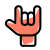 Metal music with a rockstar finger gesture style genre icon