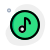 Music application with musical note in a circle icon