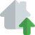 House for sale with up arrow isolated on a white background icon