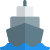 Cargo logistic ship running on a regular route icon