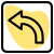 Turn left sign for traffic direction layout icon