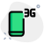 Cell phone with third generation network connectivity icon