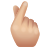 mano con indice e pollice incrociati con emoji dalla carnagione chiara icon