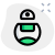 Humanoid Droid in an oval shape isolated on a white background icon