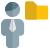 Businessman sharing a single folder on an online server icon