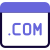 Dot com domain for sale under landing page template icon