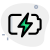 Phone charging indication logotype with bolt logotype icon