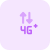 Fourth generation network plus and internet connectivity logotype icon