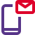 Mobile with email notification and envelope logotype icon