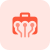 Integrated Technology suitcase isolated on a white background icon