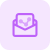Dotted point line diagram send via mail in envelope icon