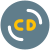 Compact disc for music and audio files icon