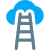 Stairs to reach sky concept of success icon