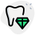 Tooth implant with diamond , isolated on white background icon