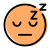 Sleeping emoticon with z alphabets surrounding around icon