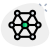 Atom structure with lattice holding each other icon