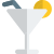 Margarita cocktail booze drink glass with lemon and straw icon