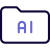 Folder of programming of artificial intelligence isolated on a white background icon