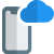 Smartphone with cloud technology and online storage icon