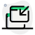 Minimizing web browser tab isolated on white background icon