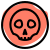 Poison with human skull logotype road sign icon