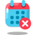 Calendar Delete icon