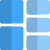 Square block split into several parts icon