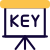 Key for success concept slide on presentation icon
