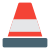 Traffic cone for road maintenance and other services for traffic department icon