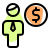 Earning money in dollar money currency domination icon