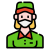 Delivery Woman in Mask icon