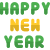 Happy new year text message for sharing icon