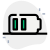 Phone medium battery power level indication isolated on a white background icon