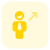 Businessman moving in direction north east direction icon