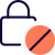 Padlock with a cross sign isolated on a white background icon