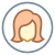 Usuário feminino tipo de pele com círculo 1 2 icon