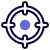 Target crosshair mark indication for aiming and shooting sports icon