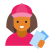 Женщина-промоутер с листовками тип кожи 4 icon