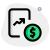 Financial information compared with line graph layout icon