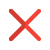 Close cross symbol for discontinued and invalid icon