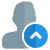 Single user with up direction arrow for straight navigation icon