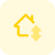 House transfer with up and down arrow isolated on a white background icon