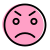 Sad face emoji with furrowing eyebrows expression icon