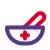 Mortar and pestle for grinding the solid medication icon