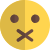 Mouth crossed for forbidden speaking expression emoji icon