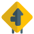 Intersect road from left towards front lane road signal icon