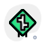 Road with multiple intersection roads on a road sign icon