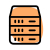 Modern server computer stacked on each other icon