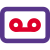 Cassette tape recording on a magnetic strip loom icon