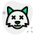 Fox eyes crossed pictorial representation emoji for chat icon